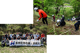 「本州化学の森・日高川」保全活動に参加